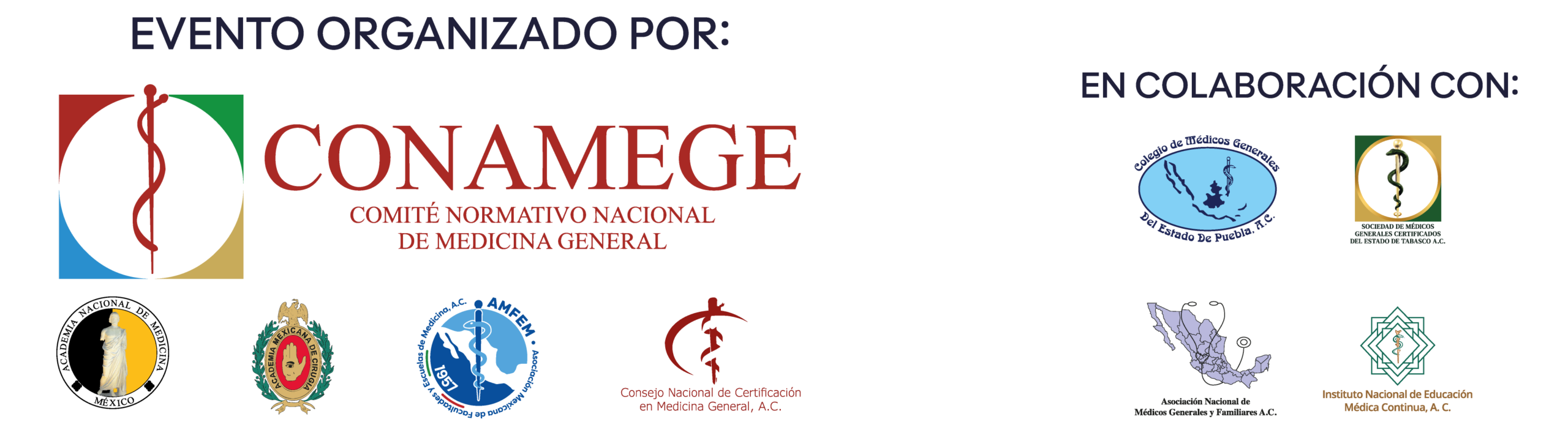 Logos Organizadores y Colaboradores CONAMEGE